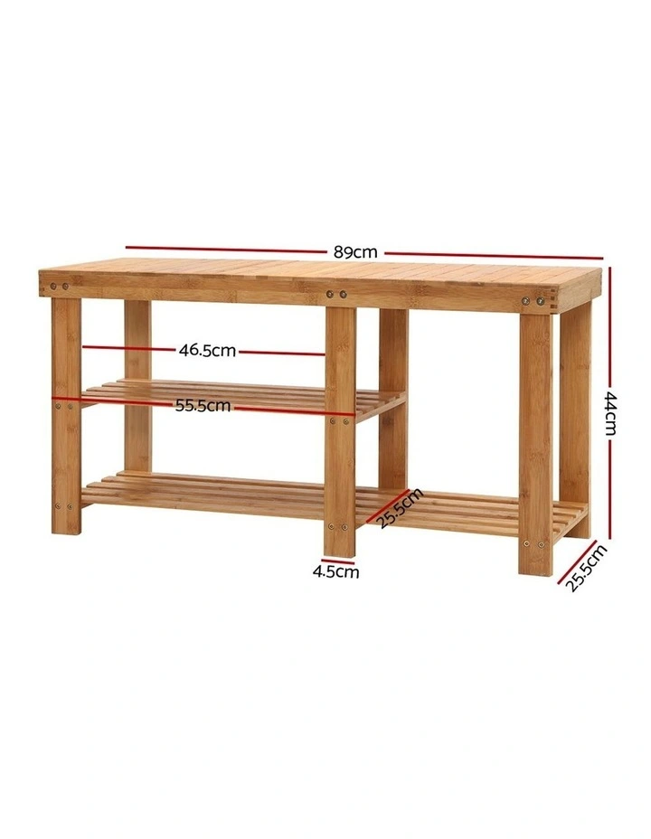 Bamboo Shoe Rack Bench