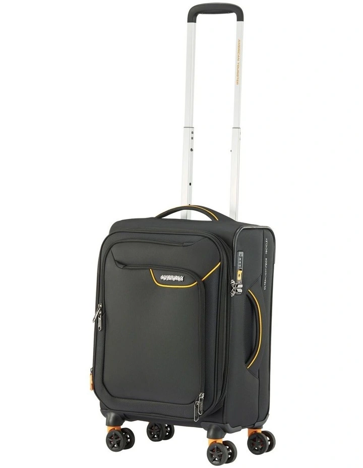 Applite 4 Eco Carry On 55cm Spinner Suitcase in Black/Mustard