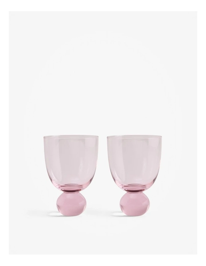 Ester Cocktail Glass Set Of 2 in Sugar Pink