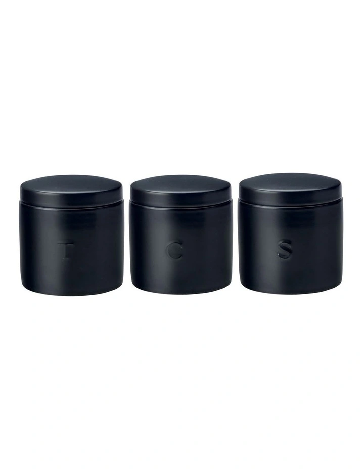 Epicurious Set Of 3 Canister Gift Boxed 600ml in Black
