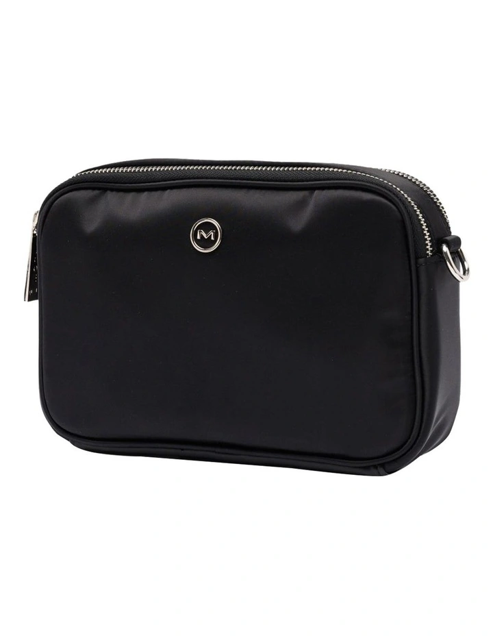 Ebby Black Double Zip Crossbody Bag