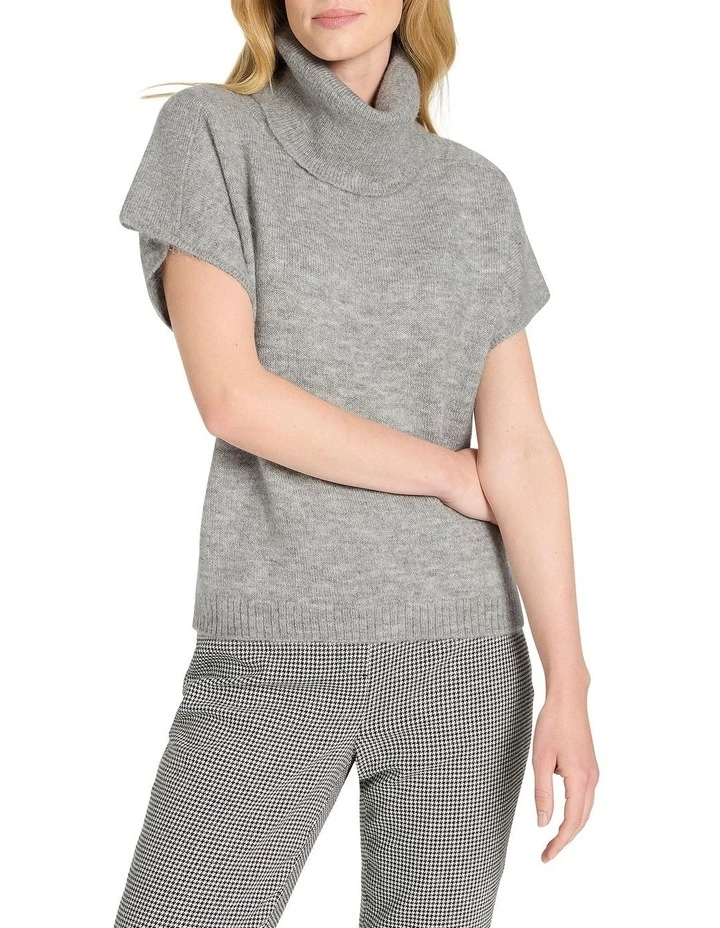 Cortese Roll Neck Knit in Grey Marle