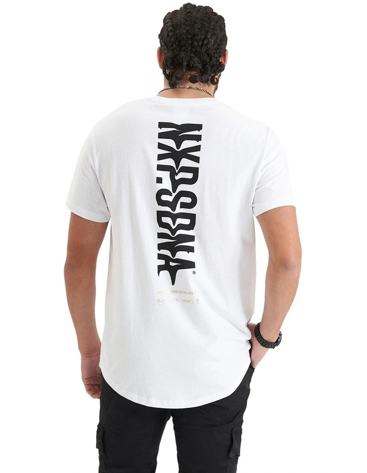 Endplate Dual Curved Tee in Optical White