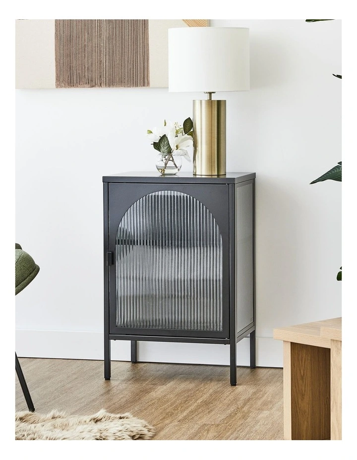 Eve Modern Metal Side Table 86cm in Black