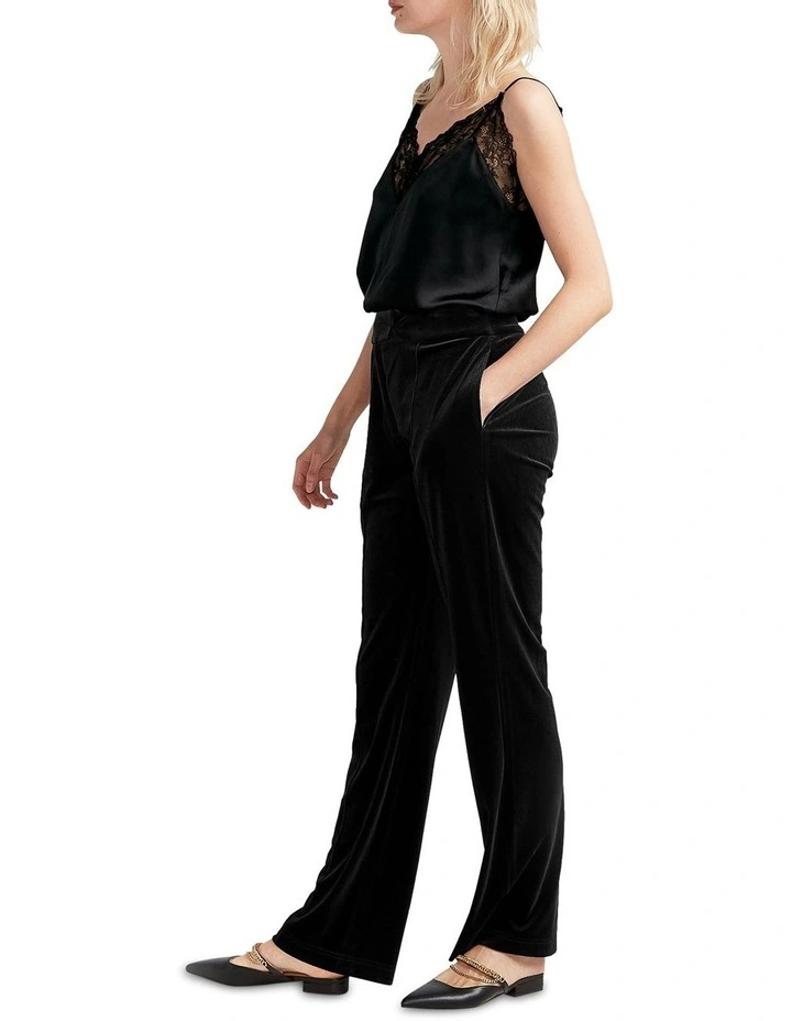 Reverie Velvet Pant in Black