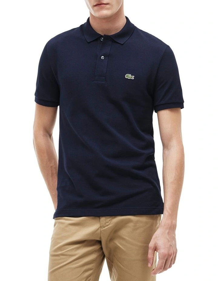 Basic Slim Fit Polo Shirt in Navy