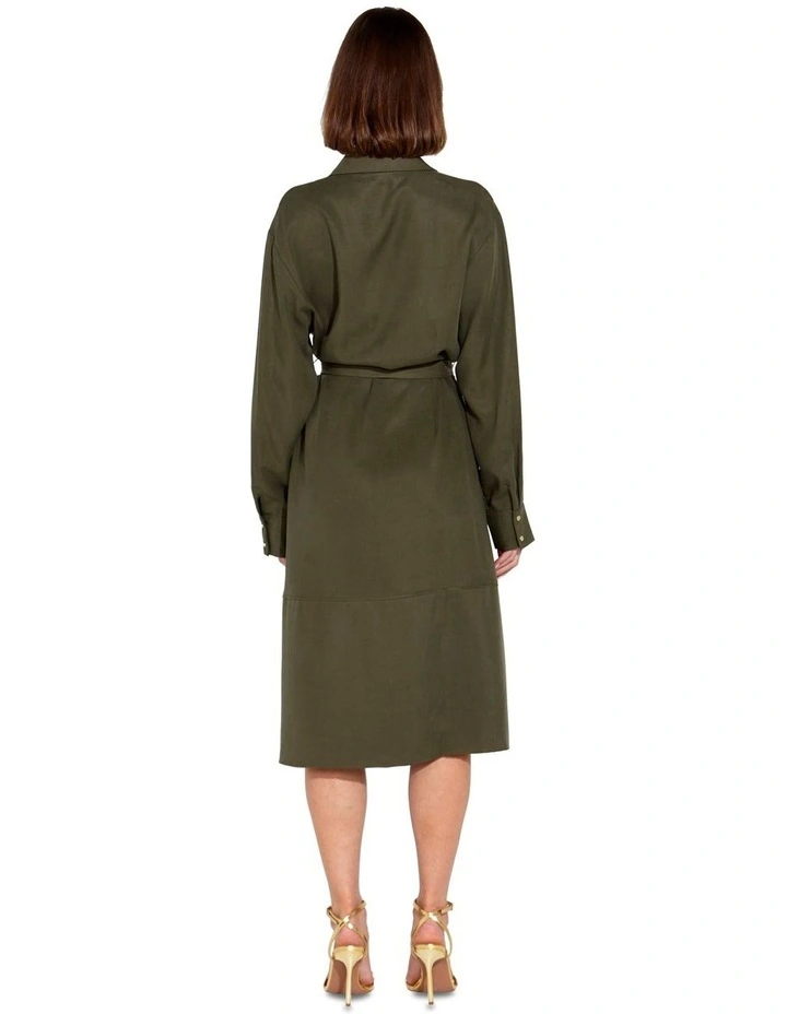 Alter Ego Duster Shirt Dress in Olive