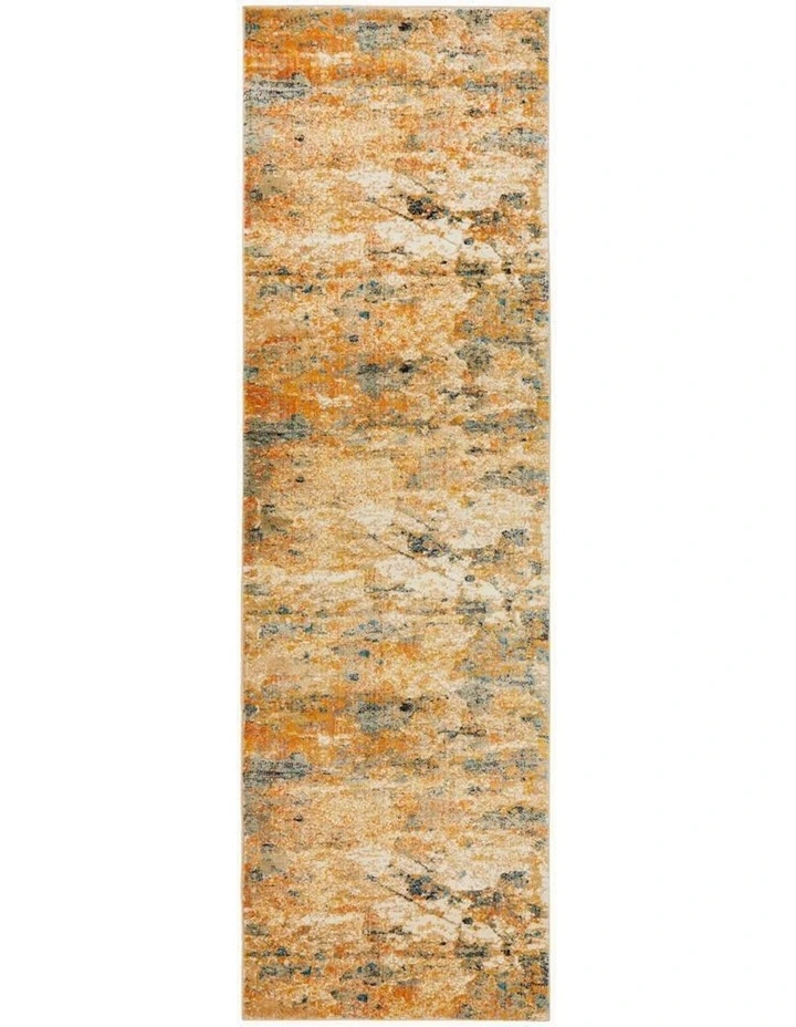 Dreamscape Tribute Modern Runner Rug in Rust