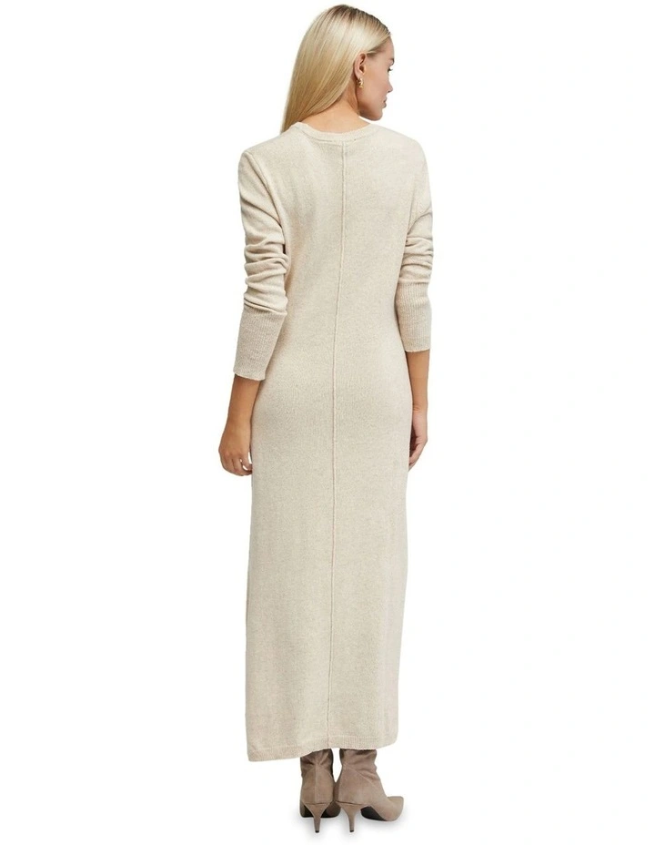 Chrissy Loose Fit Knitted Dress in Ecru