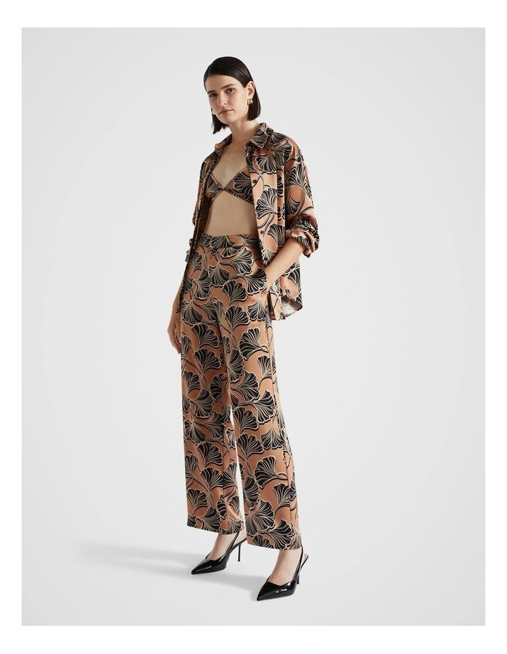 Satin Floral Pant in Multi
