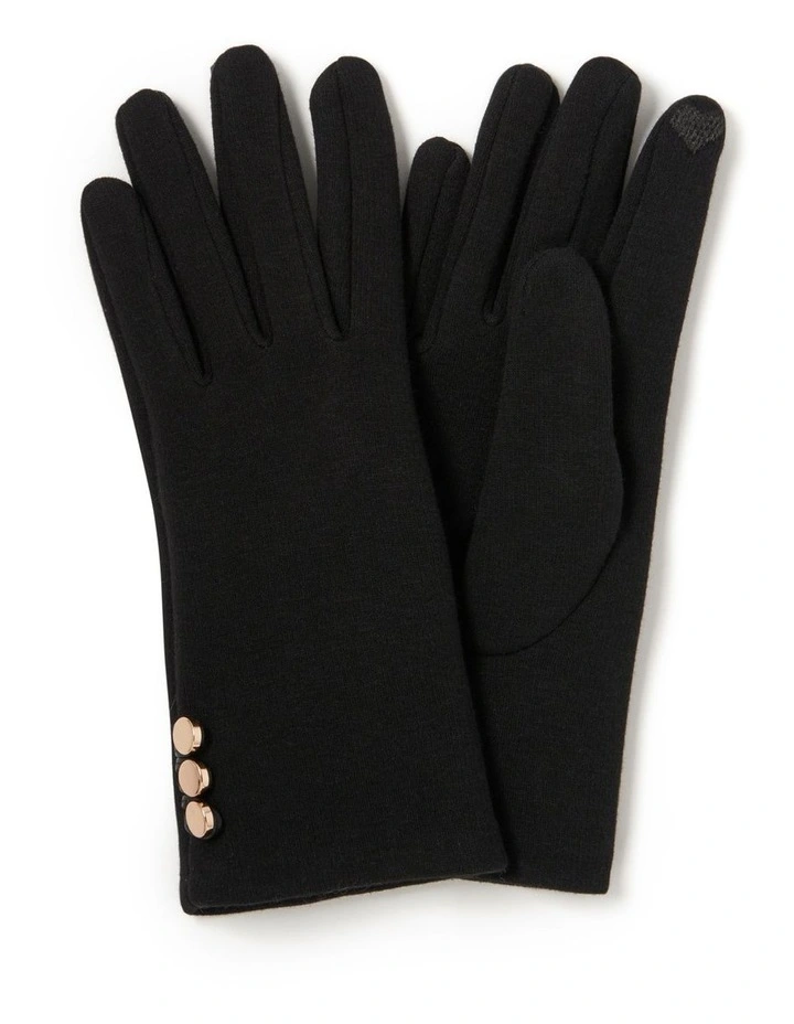 Bernie Button Glove in Black