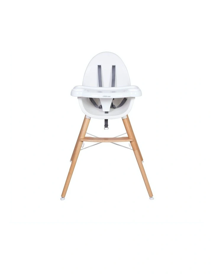 Eve High Chair in White/Natural