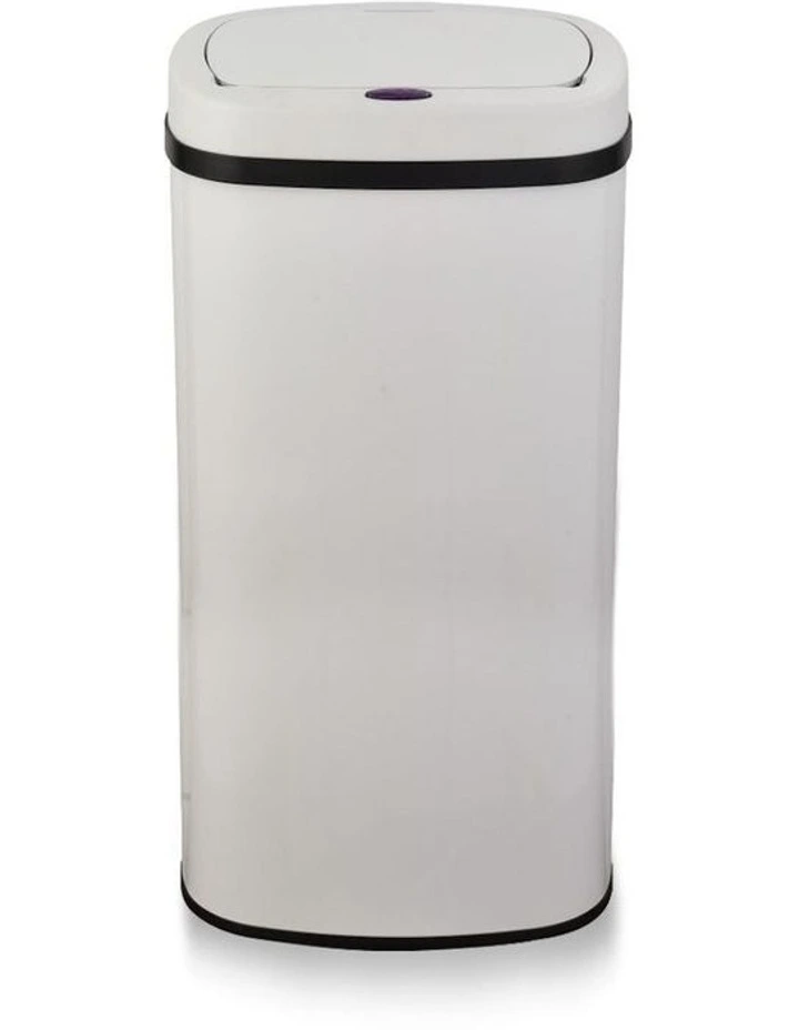 Motion Sensor Rubbish Bin 70L Oval in White