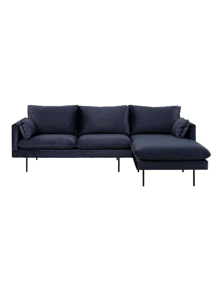 Akemi 2 Seater Sofa With Right Chaise Blue