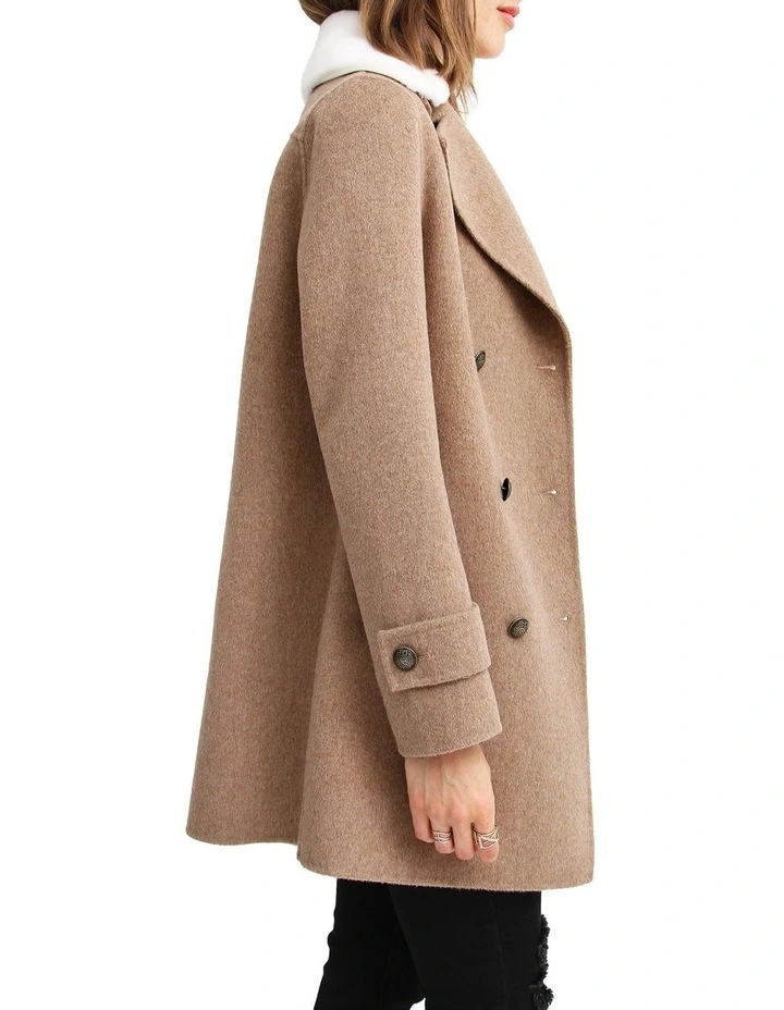 Liberty Sherpa Collar Wool Blend Coat