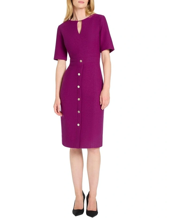 Xena Felted Wool Dress in Plum
