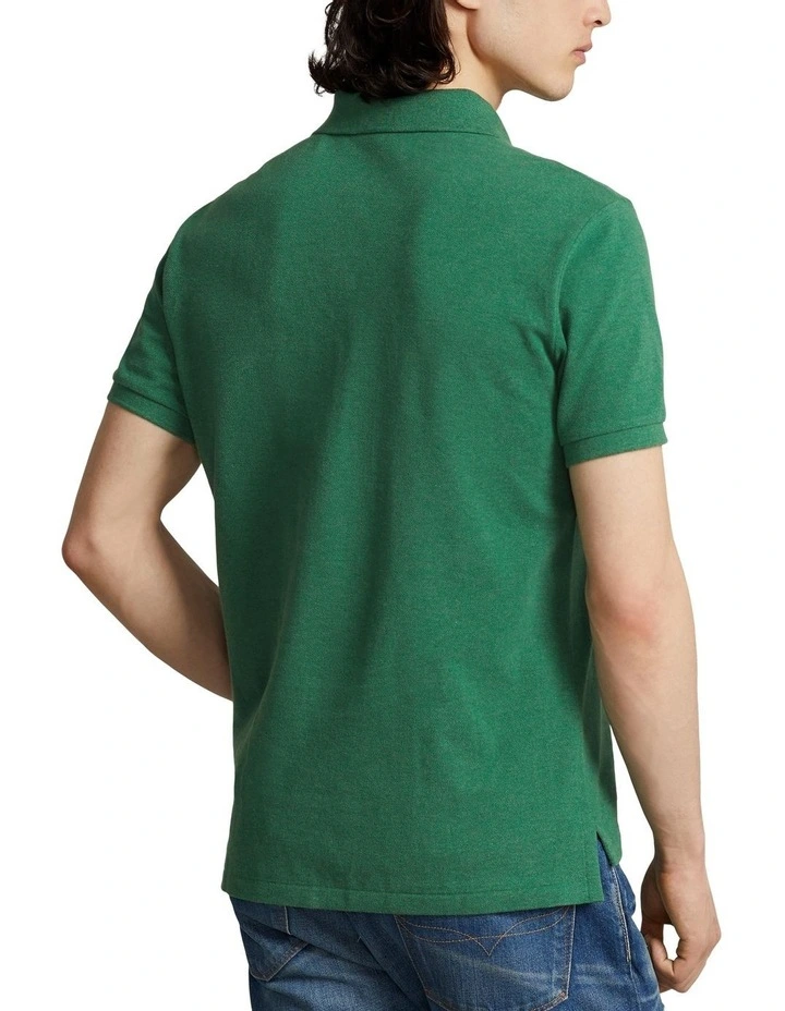 Custom Slim Fit Mesh Polo Shirt in Green