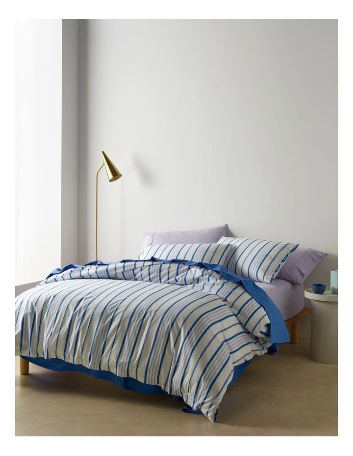 Axel Printed Cotton Quilt Cover Set in Cobalt