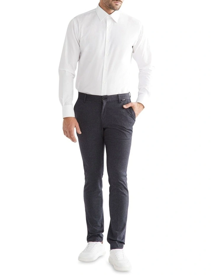 X Slim Herringbone Knit Trouser in Navy