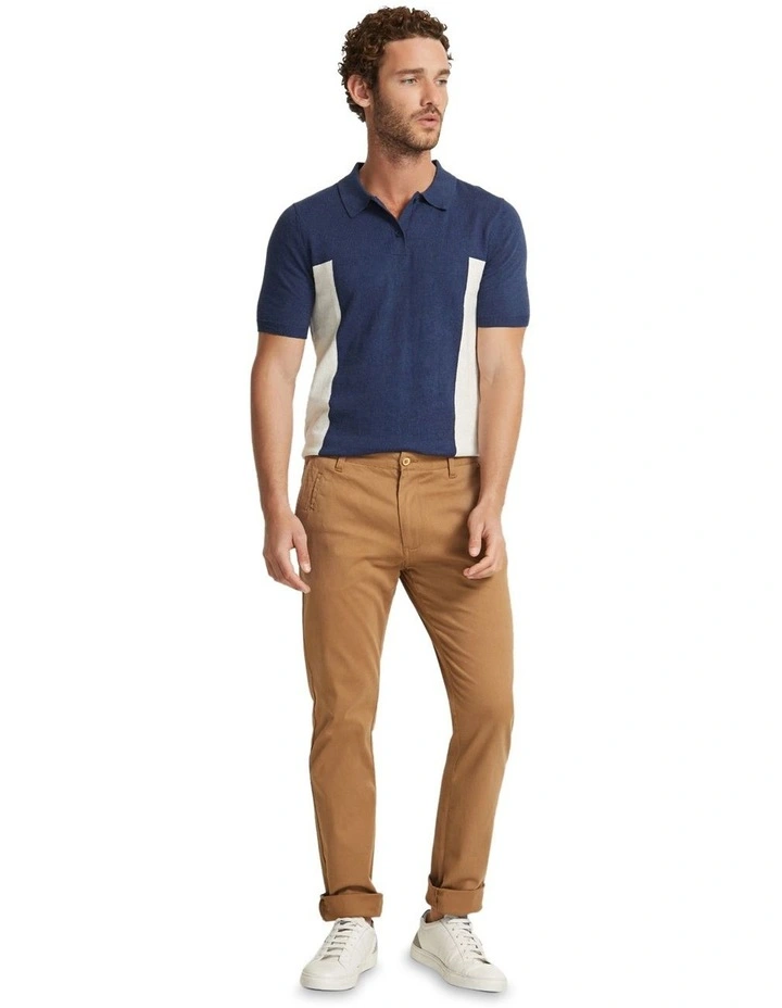 Arlo Knitted Polo in Blue