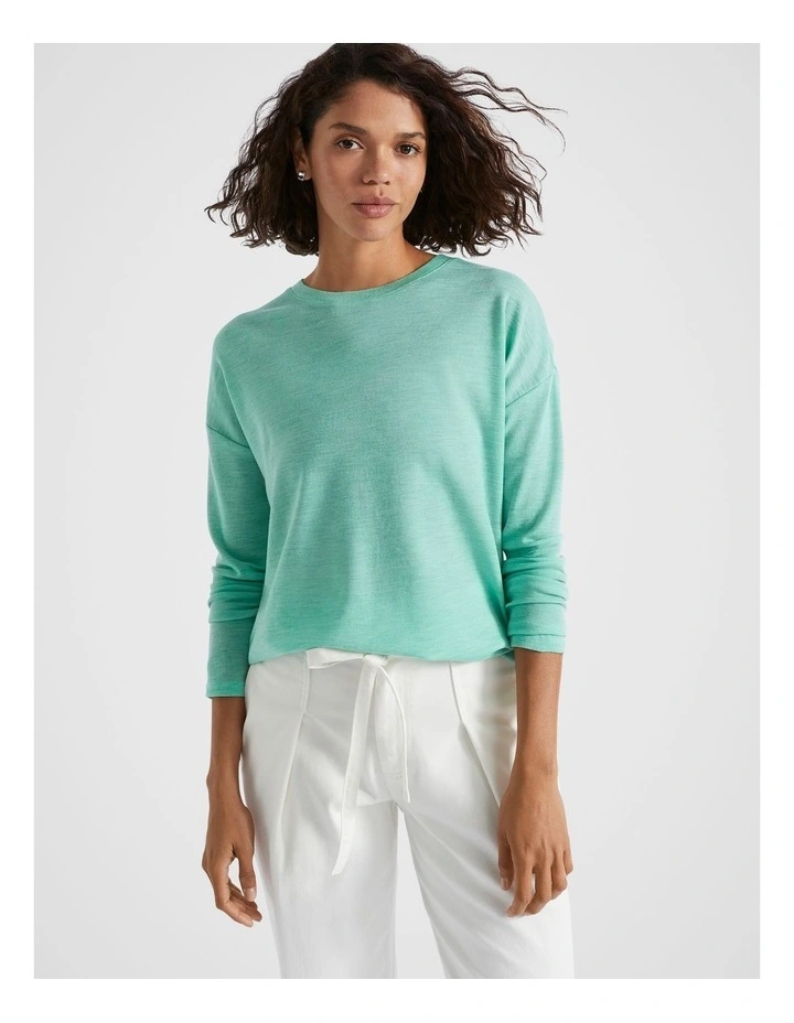 Babywool Curve Hem Top in Opal Marle
