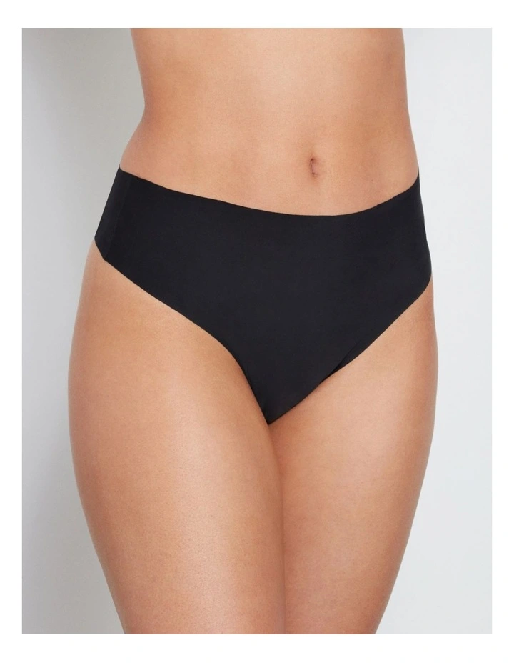 No Show High Rise Thong in Black