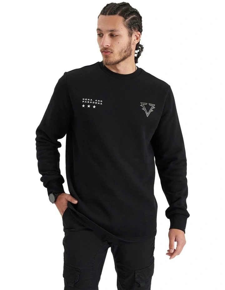 Novice Dual Curved Sweater in Jet Black