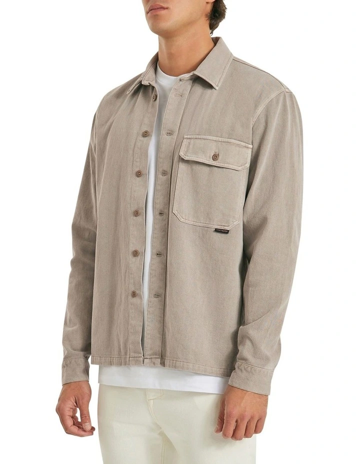Boxcar Overshirt in Beige