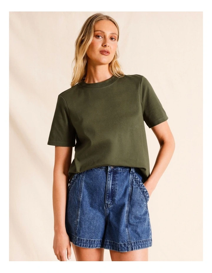 Organic Cotton Boyfriend Tee in Khaki