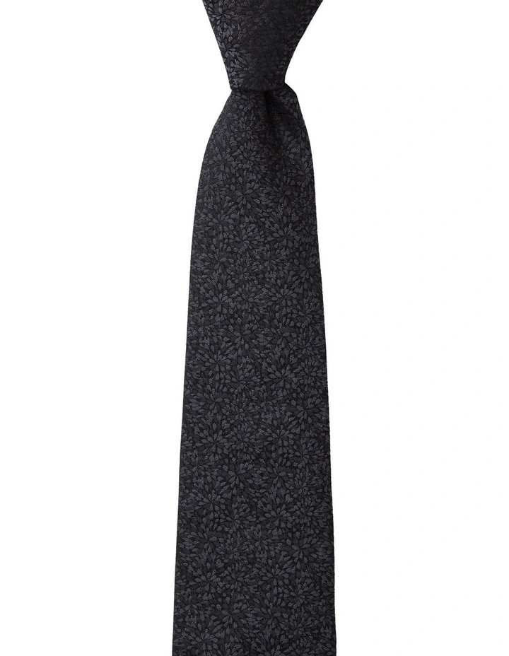Ice Crystals Silk Tie in Black