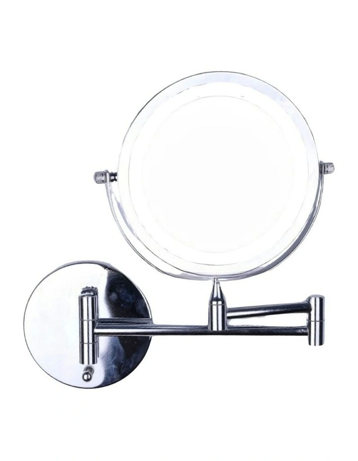8 Inch Double-Sided LED Makeup Vanity Mirror in Silver