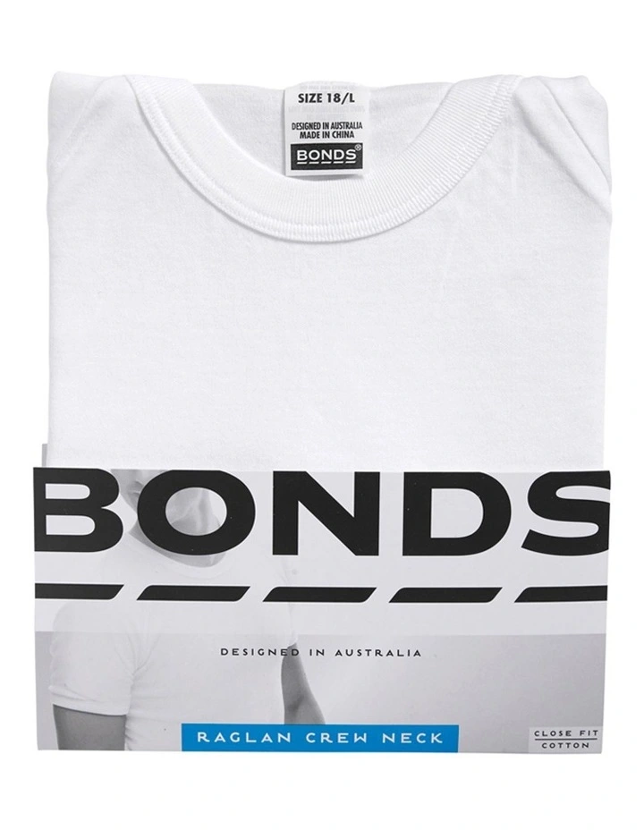 Raglan Short Sleeve T-Shirt in White