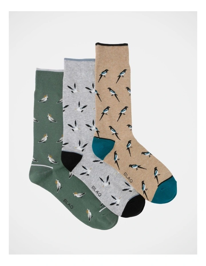 Patterned Socks 3 Pack in Multi