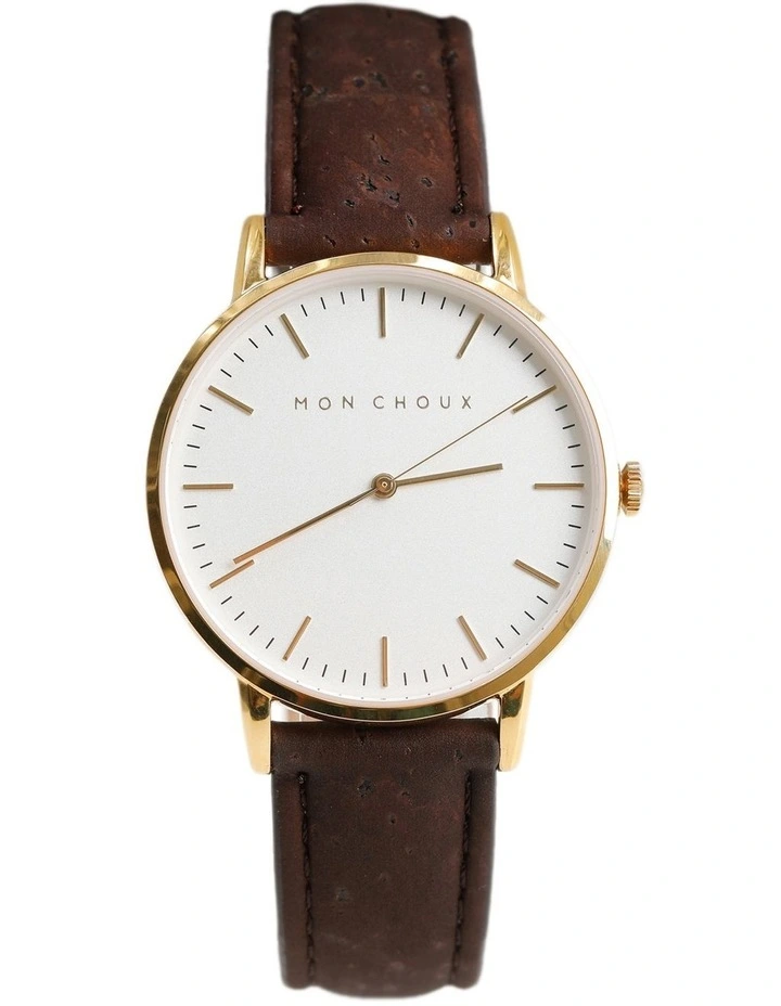 Classic Vegan Leather Watch 38mm in Gold