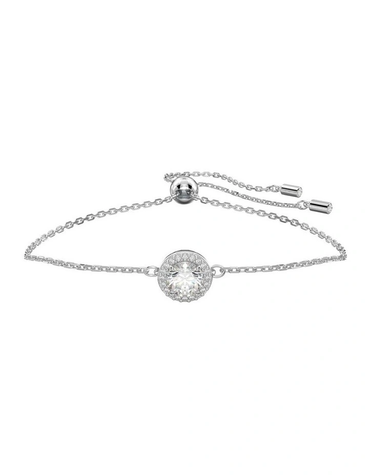 Constella Bracelet Round Cut Pave Rhodium Plated in White