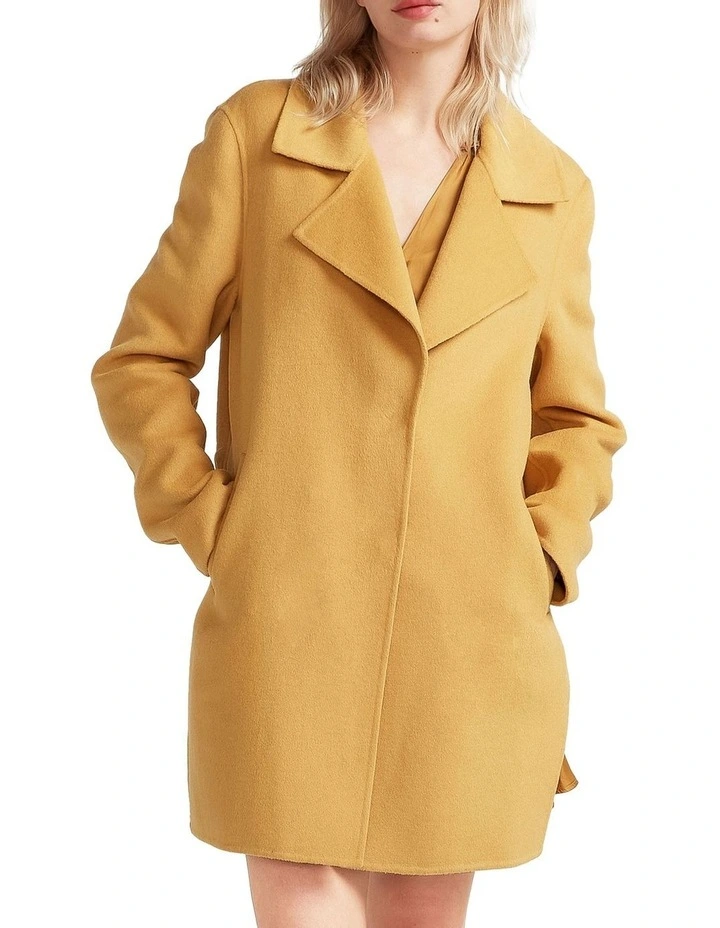 Ex-Boyfriend Wool Blend Oversized Jacket in Mustard