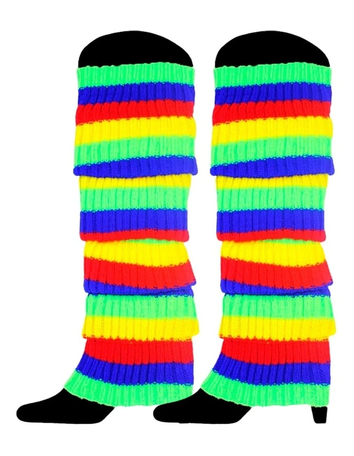 1 Pair Rainbow Leg Warmers in Multi