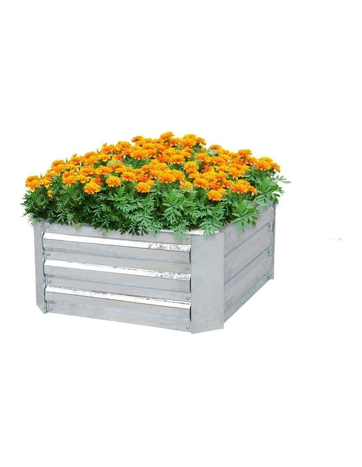 Square Outdoor Planter Box 100cm in Silver
