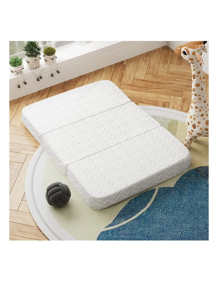 Foldable Foam Cot Mattress in White
