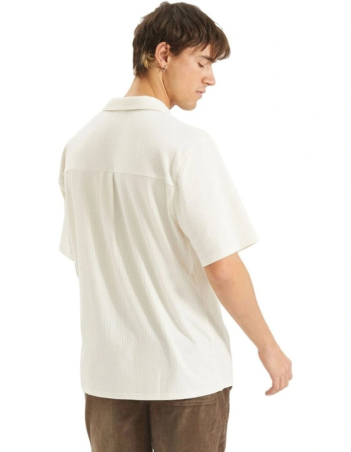 Cassanova Cropped Resort Shirt in White