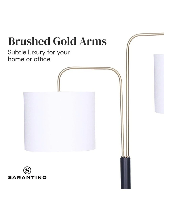Brass Finish Reading Light Electric Table Lamp in Black