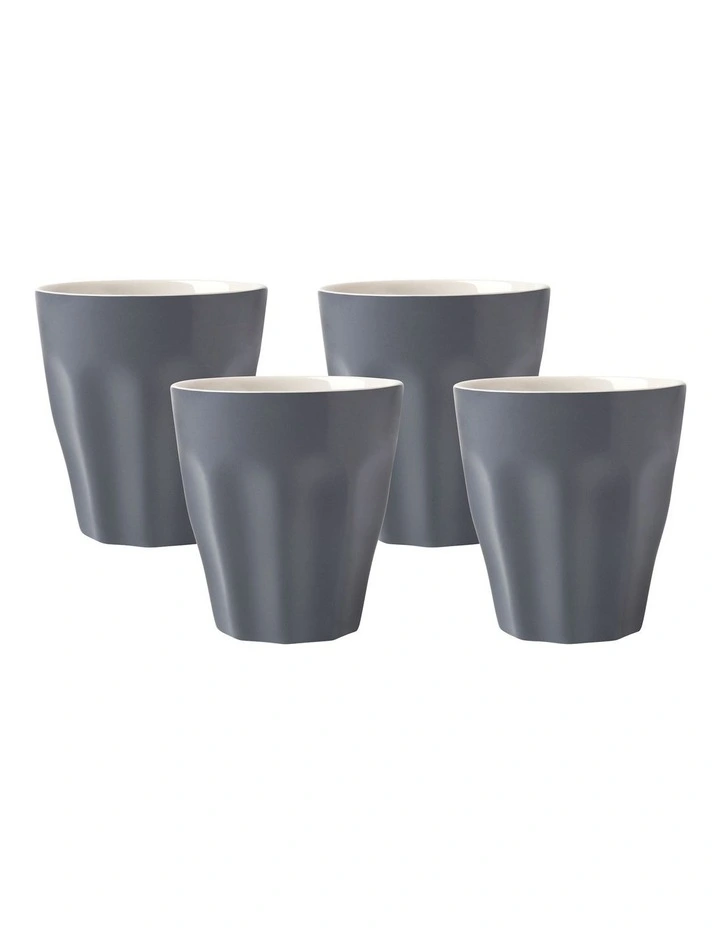 Gift Boxed Blend Sala Latte Cup 240ml Set of 4 in Charcoal