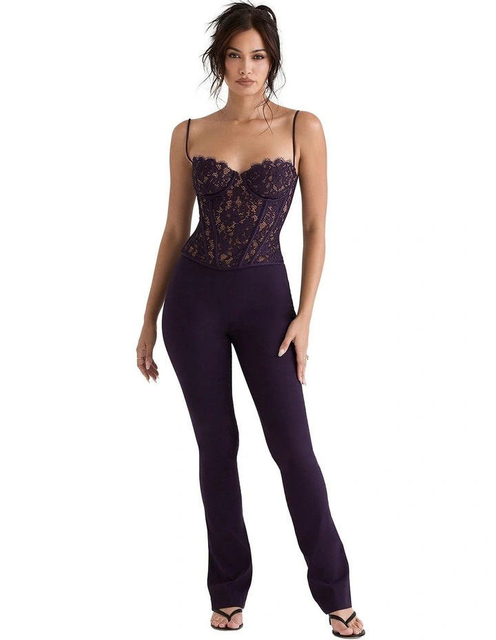 Laurel High Waisted Trousers in Purple