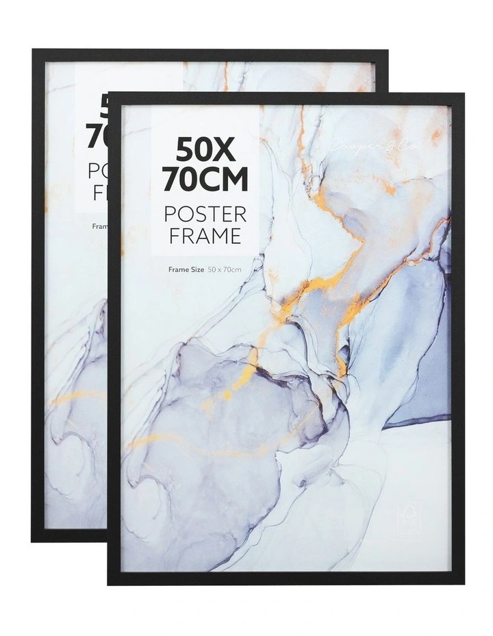 Poster Photo Frames 50x70cm Set of 2 in Black
