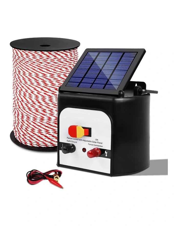 Giantz 5km Solar Electric Fence Energiser Battery Charger