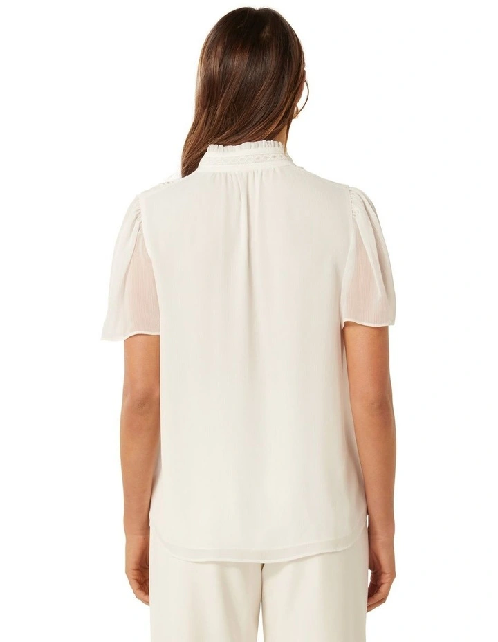 Georgie Trim Insert Top in White