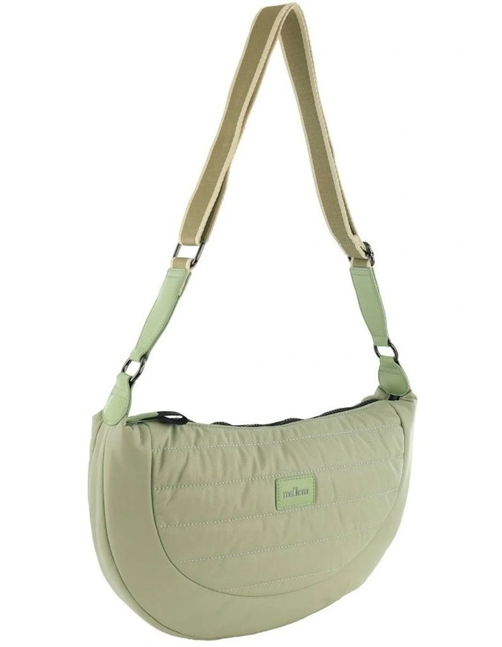 Ladies Fashion Puffer Crossbody Bag in Leaf