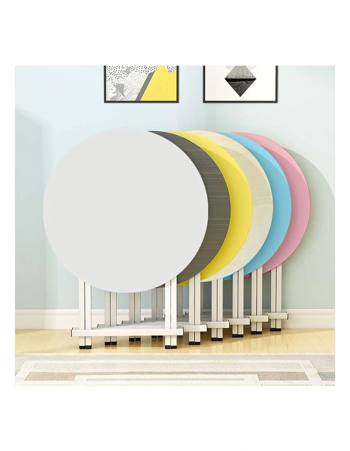 Portable Round Dining Table in White