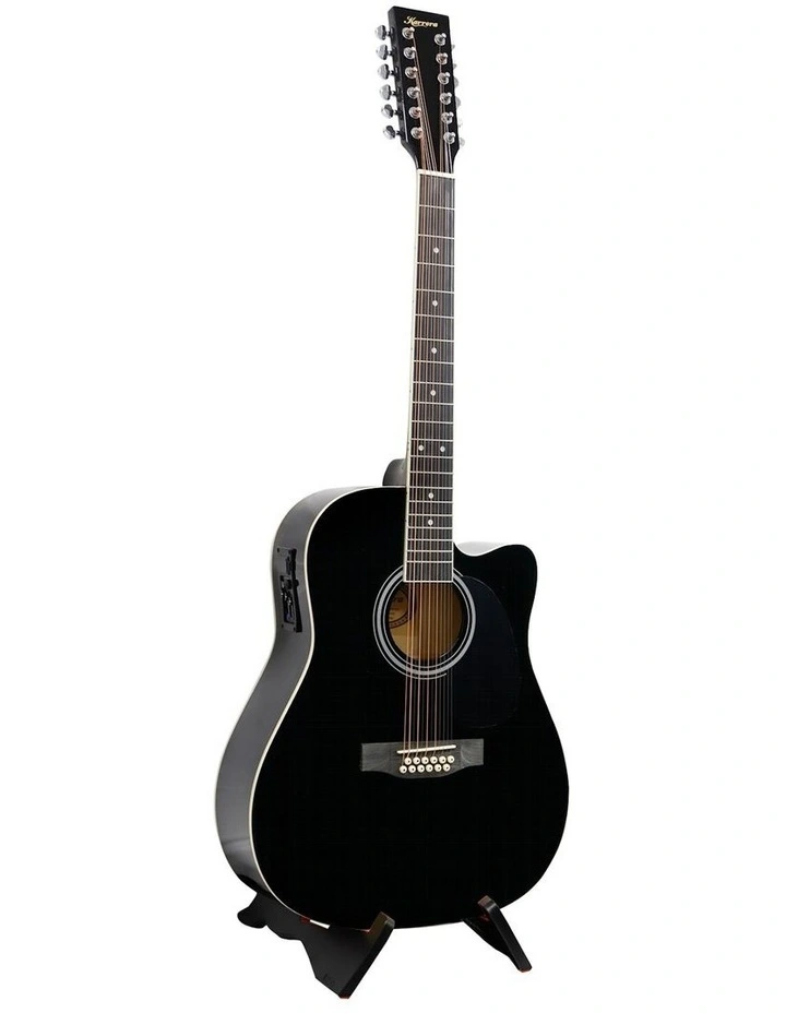 12-String Acoustic Guitar with EQ in Black