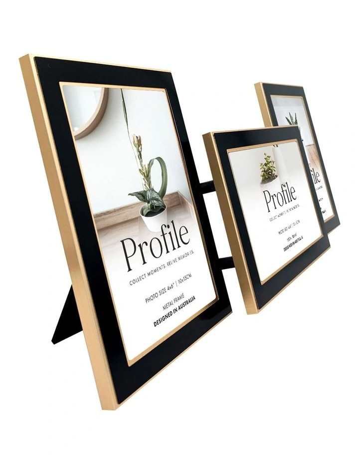 Eternal Collage Photo Frame 4x6 Multi 3 in Black/Rose Gold